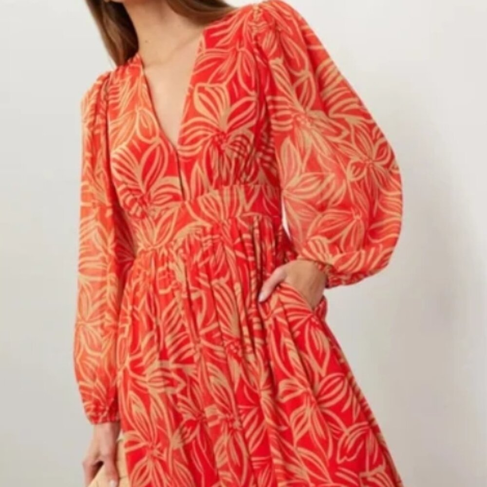 Toccin Floral Island Breezy Maxi Dress Size 4